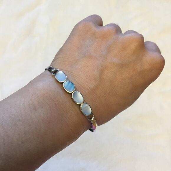 Silver Blue Stones Bracelet - Picture 8 of 9